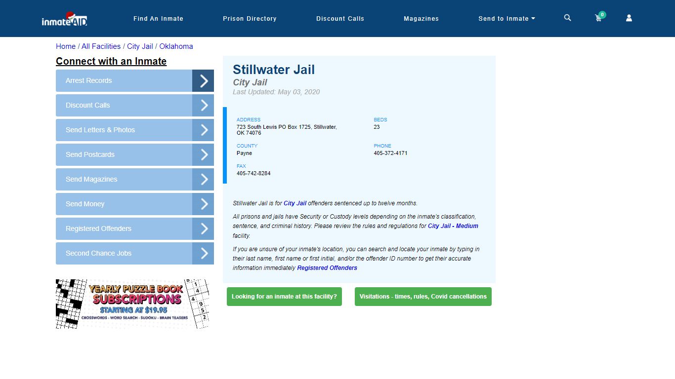 Stillwater Jail | Inmate Locator